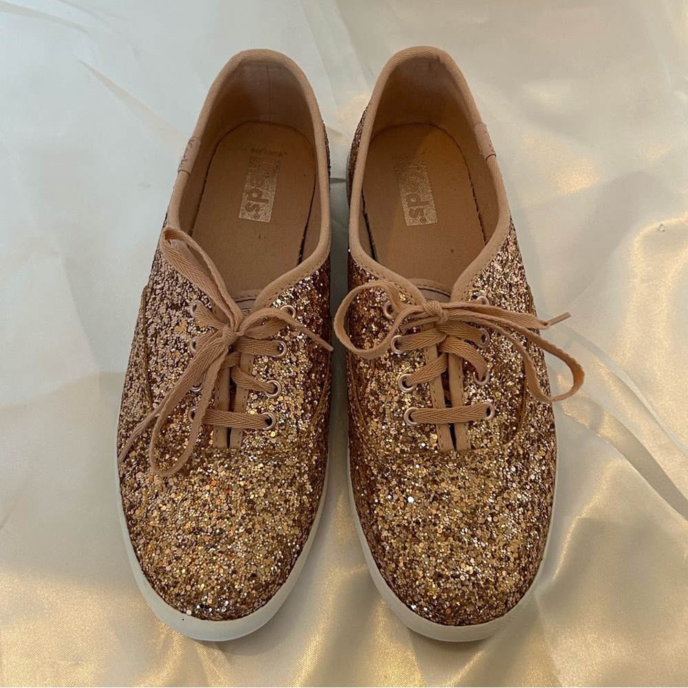 Shoes Keds Lace Up Rose Gold‎ Champion Glitter Celebrations SneakerGlittery W 7M